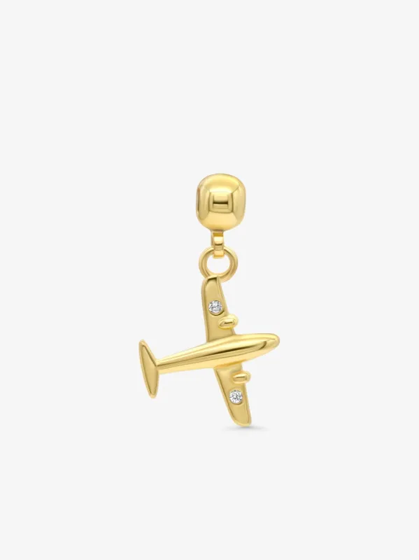 Airplane charm gold - gold sold by Brando