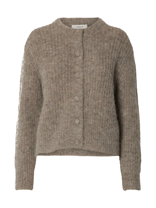 Gabriella ls button cardigan - steel gray sold by Brando