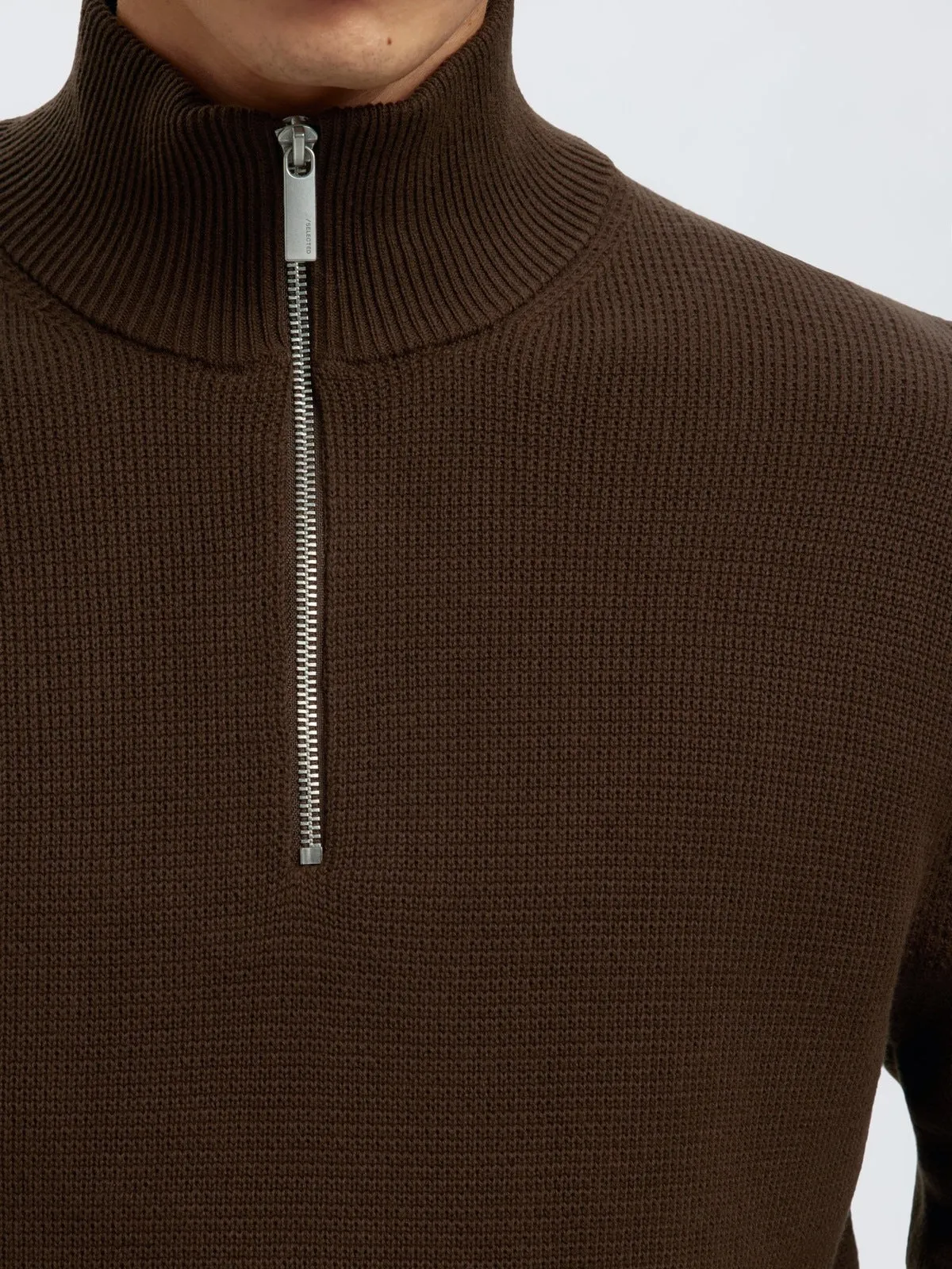 Dane knit structure half zip genser - demitasse sold by Brando product image thumbnail 3