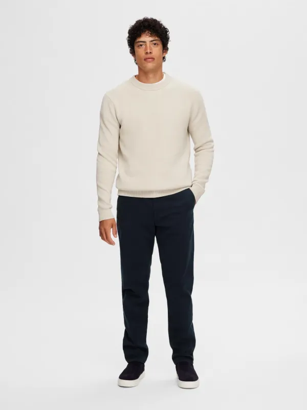 Dane knit structure crew neck - oatmeal sold by Brando