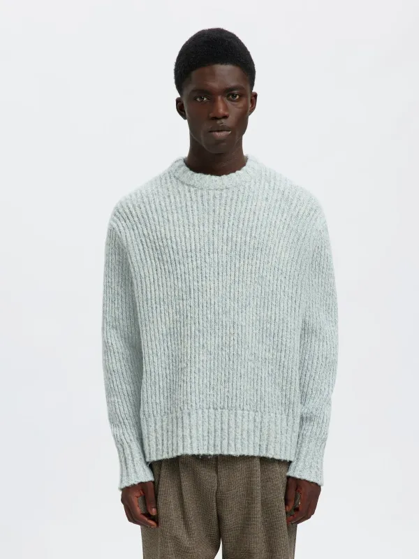 Chicago knit relaxed crew neck - cashmere blue sold by Brando