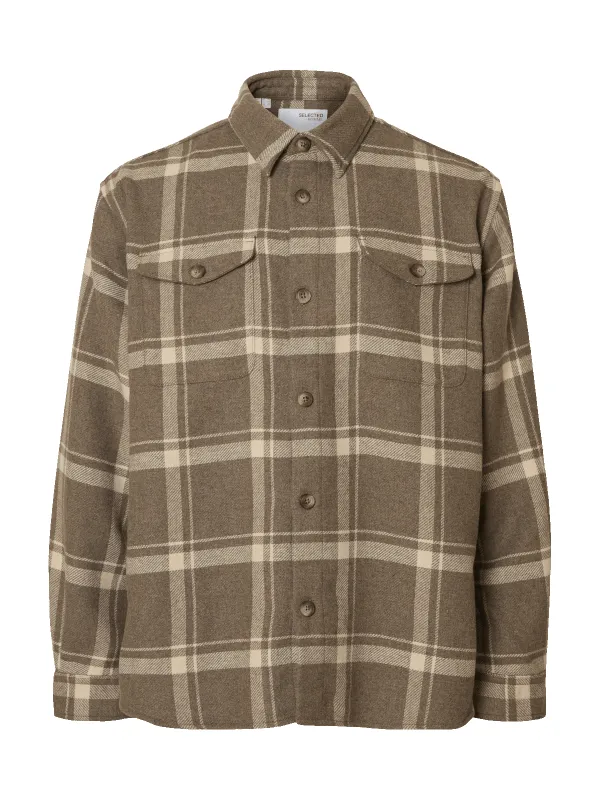 Pablo ull overshirt - morel sold by Brando