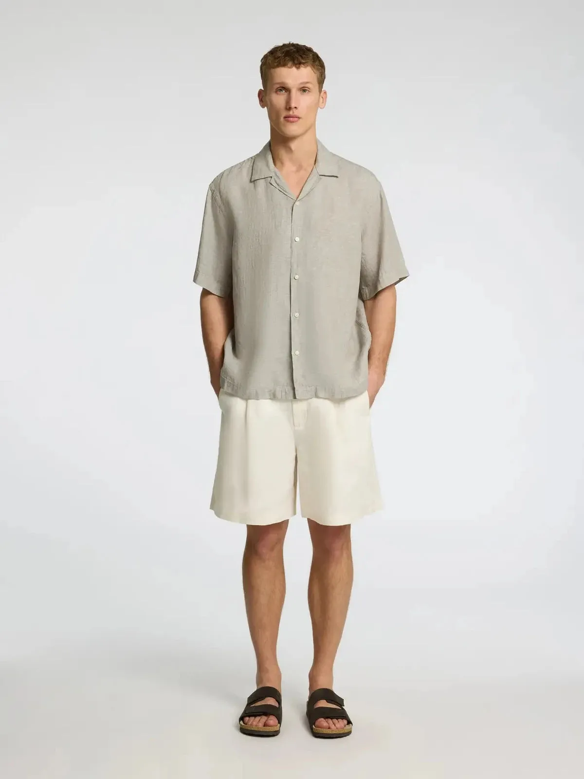 Kylian lin skjorte resort - vetiver sold by Brando product image thumbnail 3