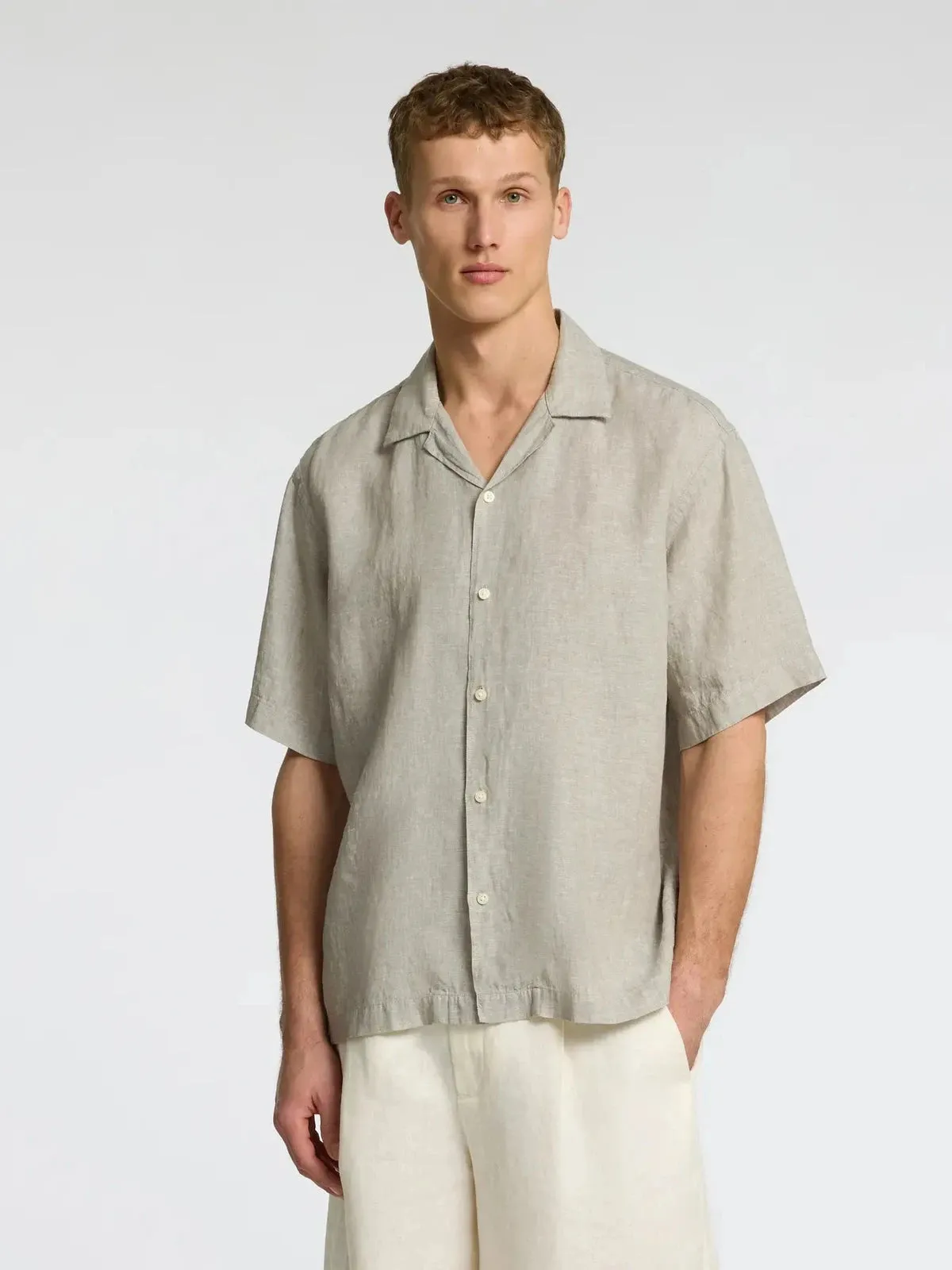 Kylian lin skjorte resort - vetiver sold by Brando product image thumbnail 2