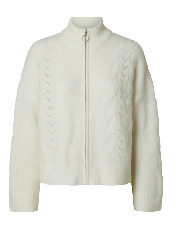 Vera knit zip cardigan - birch sold by Brando