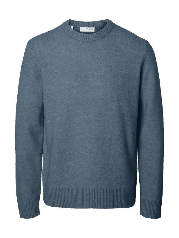 RAI KNIT CREW NECK GENSER - Blue Mirage sold by Brando