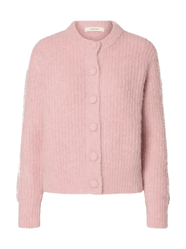 GABRIELLA BUTTON CARDIGAN - Bleached Mauve sold by Brando