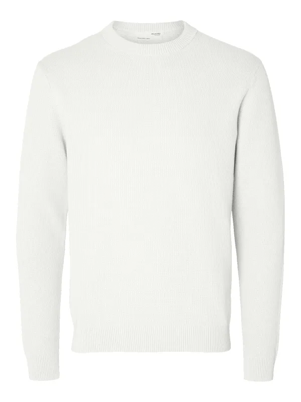 Dane knit structure crew neck - bright white sold by Brando