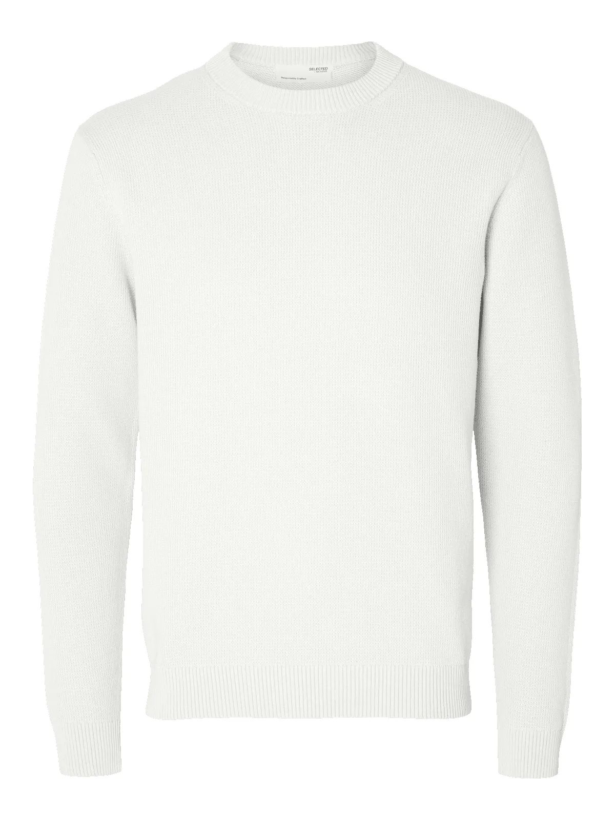 Dane knit structure crew neck - bright white sold by Brando