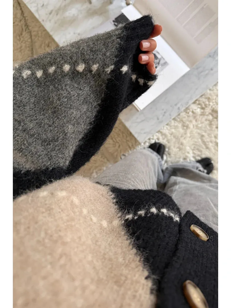 Laiana knit cardigan - navy mix sold by Brando product image thumbnail 3