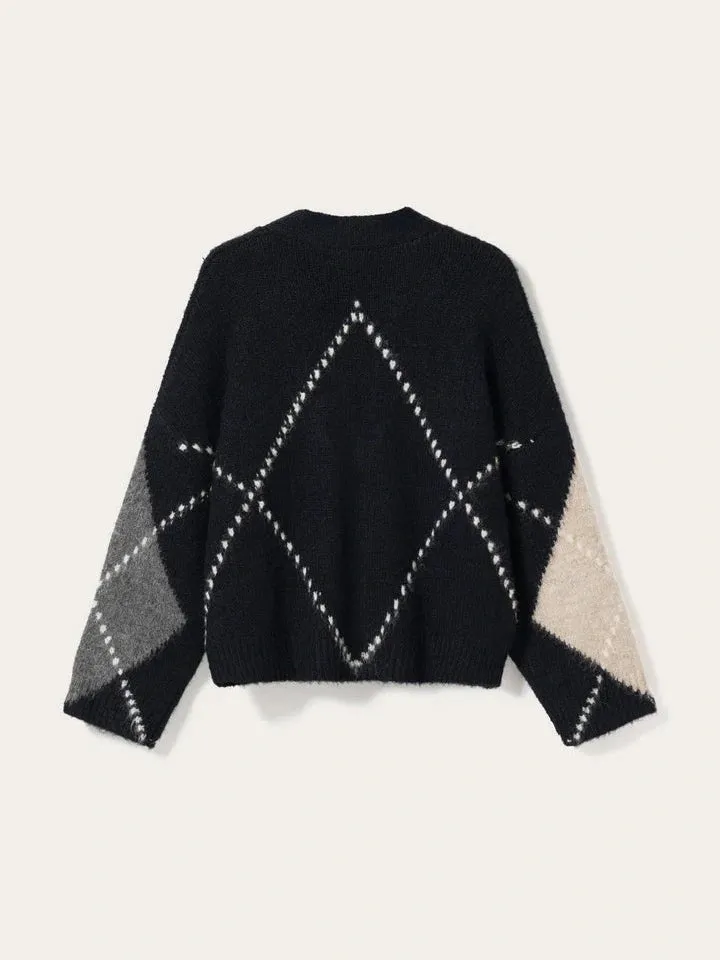 Laiana knit cardigan - navy mix sold by Brando product image thumbnail 4