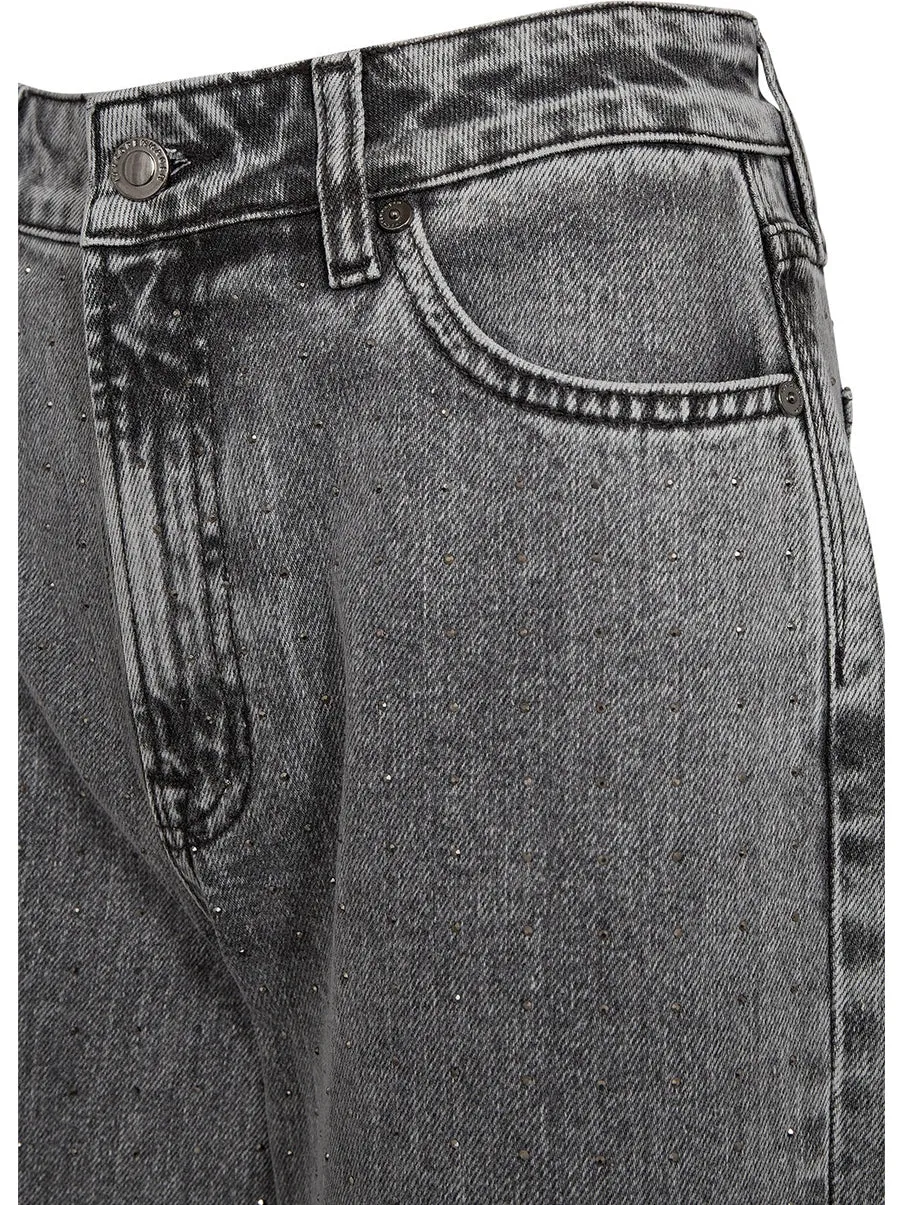 Mia stud jeans wash faded grey - grey sold by Brando product image thumbnail 3
