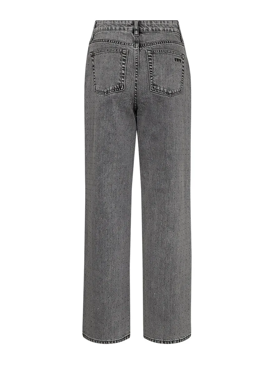 Mia stud jeans wash faded grey - grey sold by Brando product image thumbnail 2