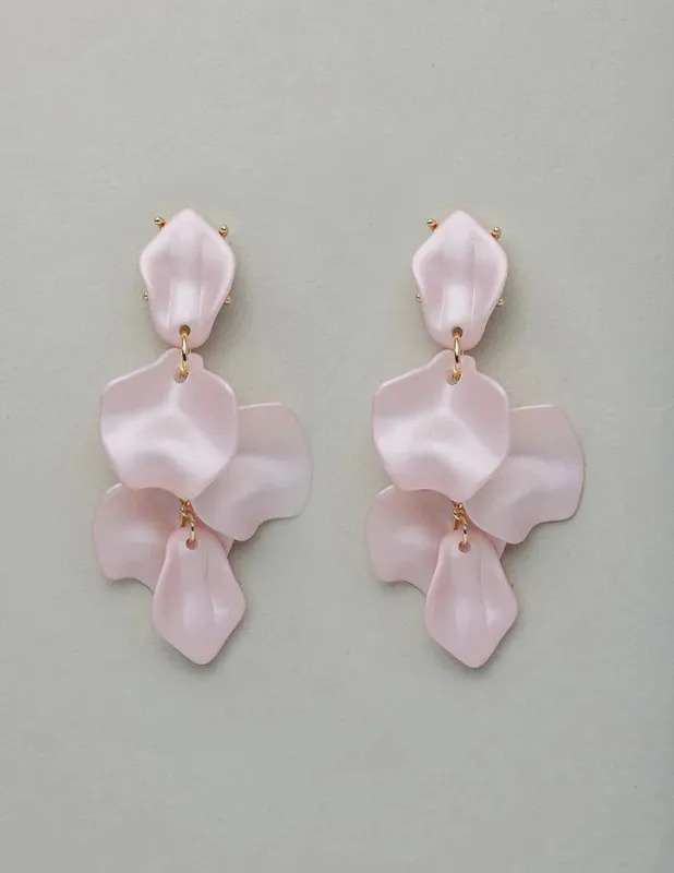 Leaf øredobber pearl - pearl light pink sold by Brando