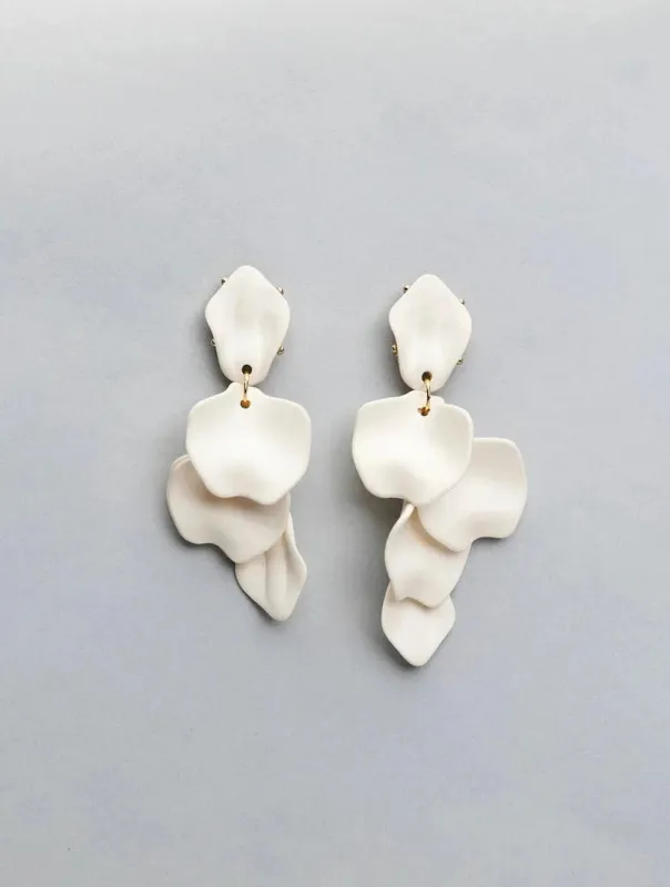 Leaf øredobber matt - white matt sold by Brando