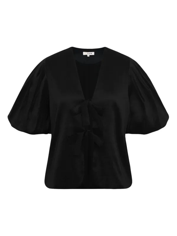 Christa bow jakke bluse - black sold by Brando