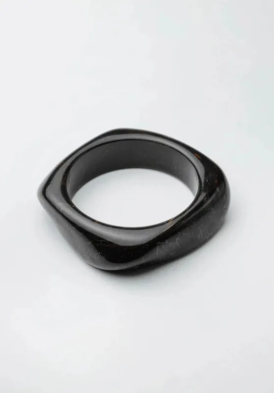 Big square armbånd - dark brown sold by Brando