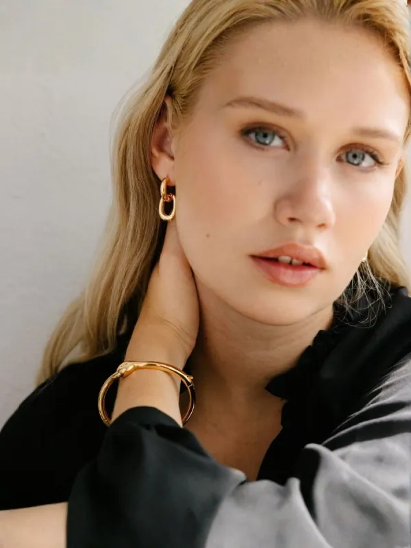 Easy pick earrings - gold plated sold by Brando