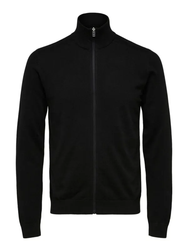 BERG FULL ZIP CARDIGAN  - Black sold by Brando