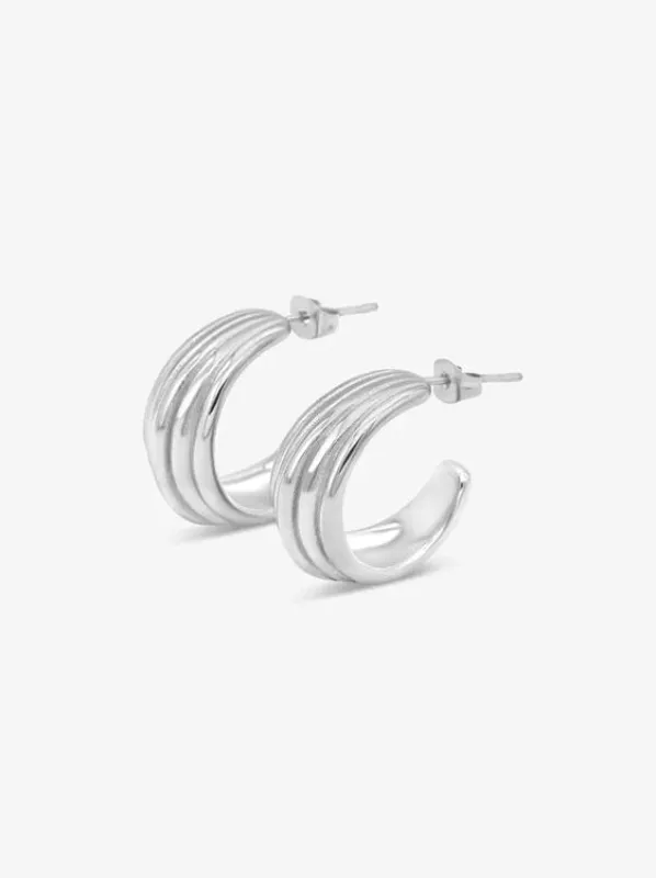 Ribbed hoops - silver sold by Brando