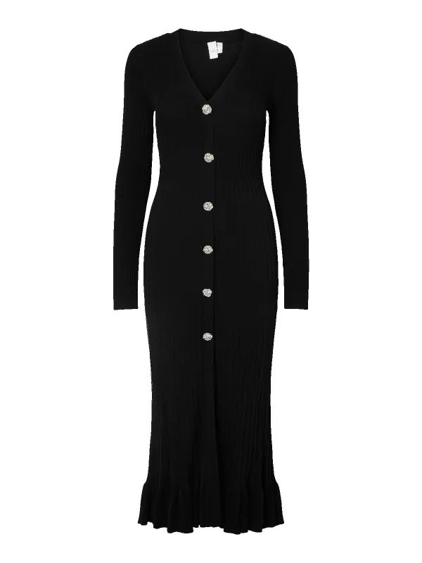 Mikla long knit kjole - black sold by Brando