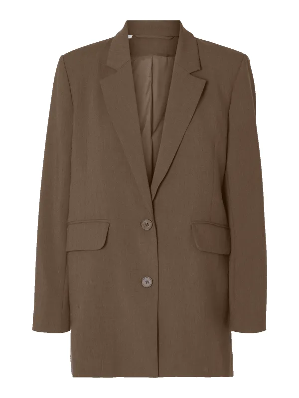 Rita relaxed blazer - chocolate chip made by Selected