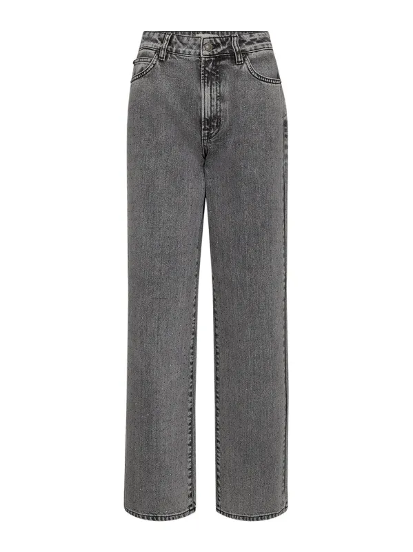 Mia stud jeans wash faded grey glitter - grey sold by Brando