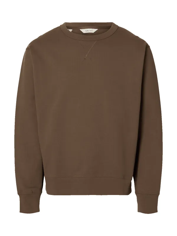 Relaxluke sweat crew neck - chocolate chip made by Selected