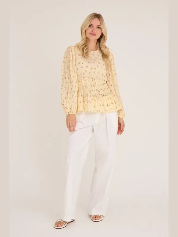 Elinor bluse - pale yellow sold by Brando