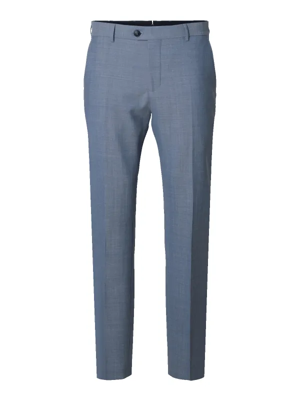 Slim theo wool blend flex bukse - light blue made by Brando