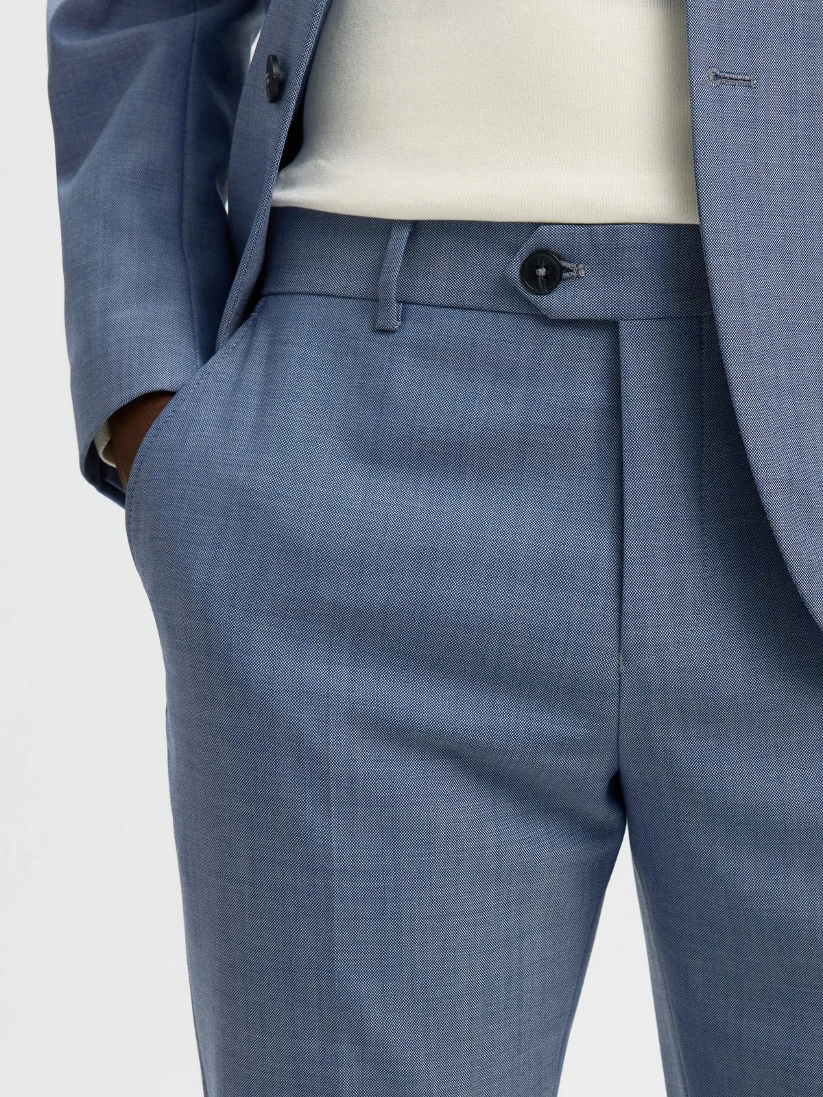 Slim theo wool blend flex bukse - light blue sold by Brando product image thumbnail 3