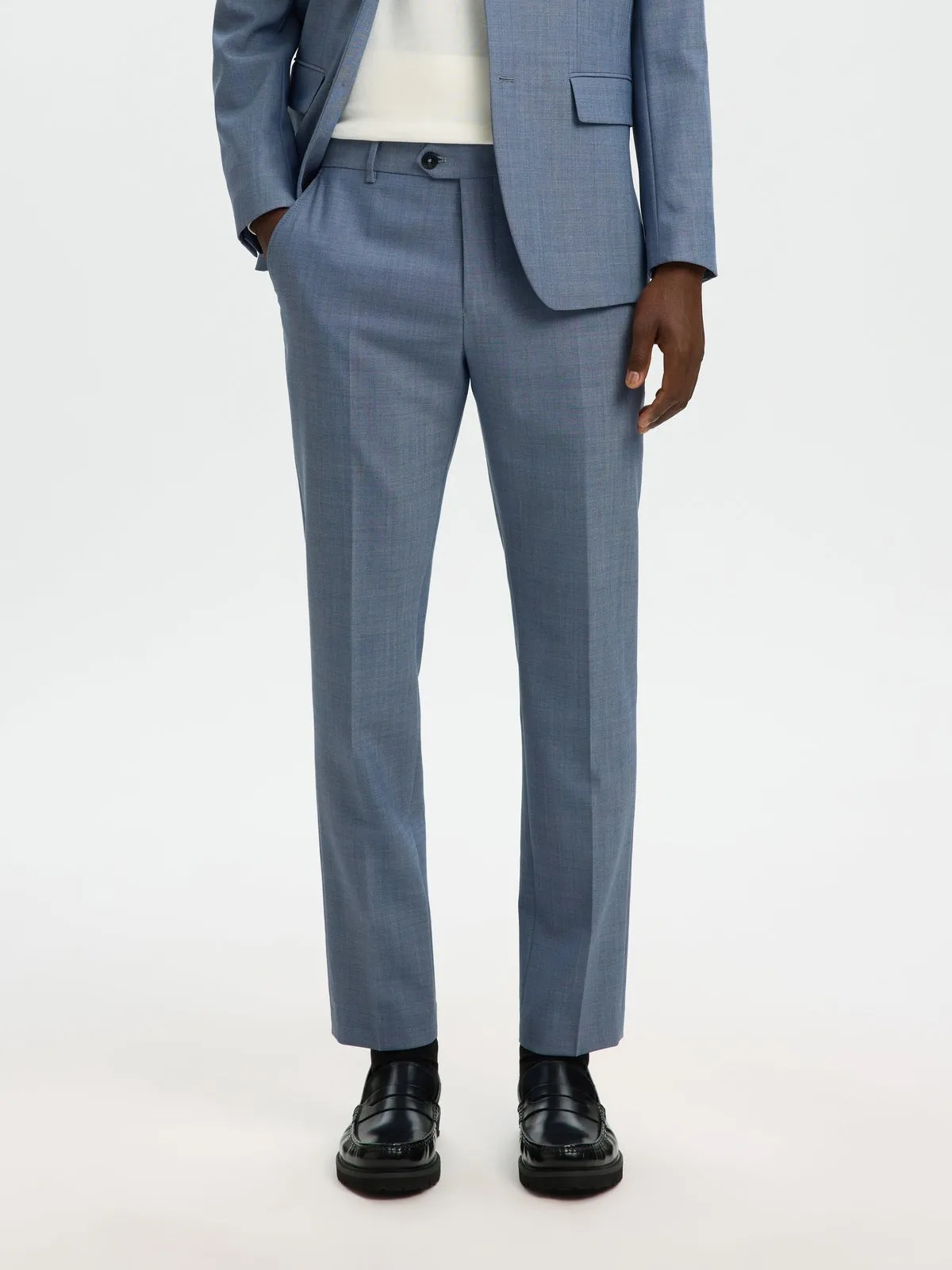 Slim theo wool blend flex bukse - light blue sold by Brando product image thumbnail 2