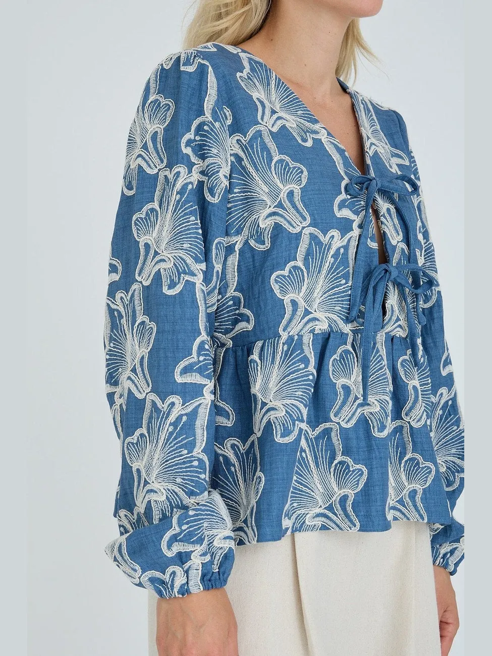 Adina bluse - denim blue sold by Brando product image thumbnail 5