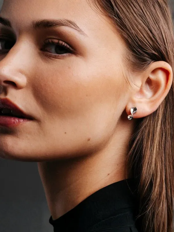 Twist øredobber - silver plated sold by Brando