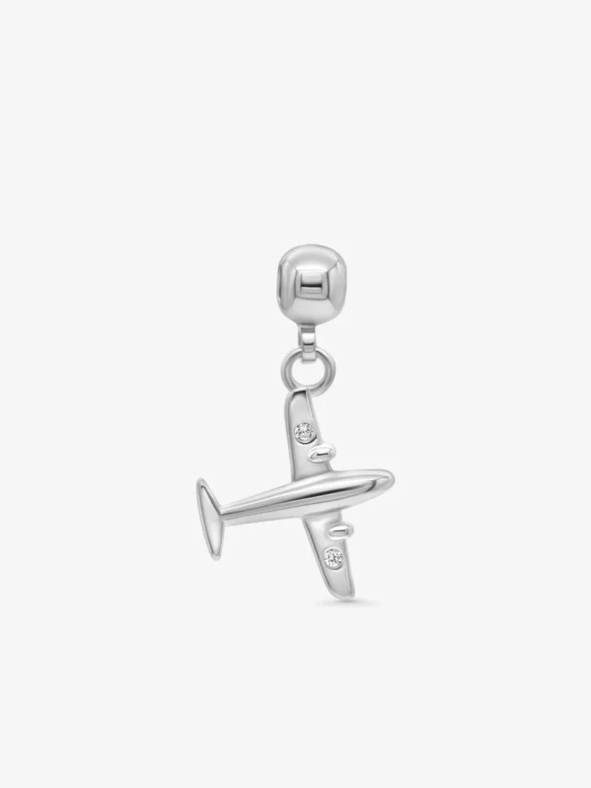 Airplane charm silver - silver sold by Brando