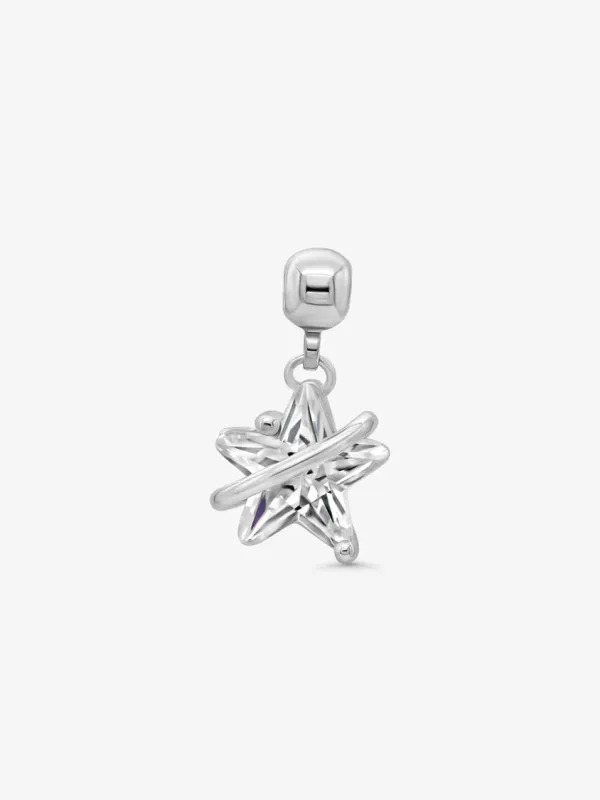 Diamond star charm silver - silver sold by Brando