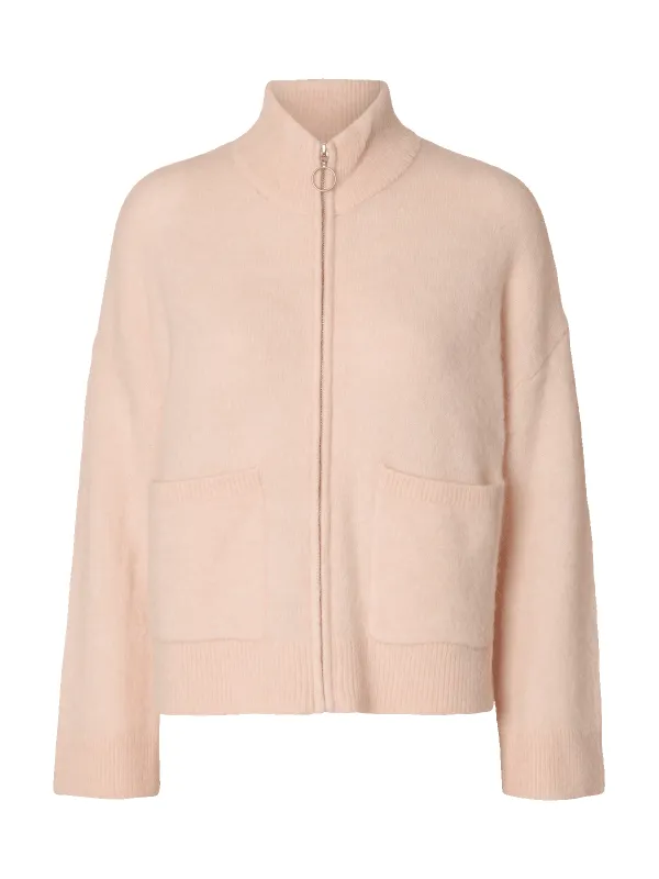 Sia knit zipper cardigan - pale dogwood sold by Brando