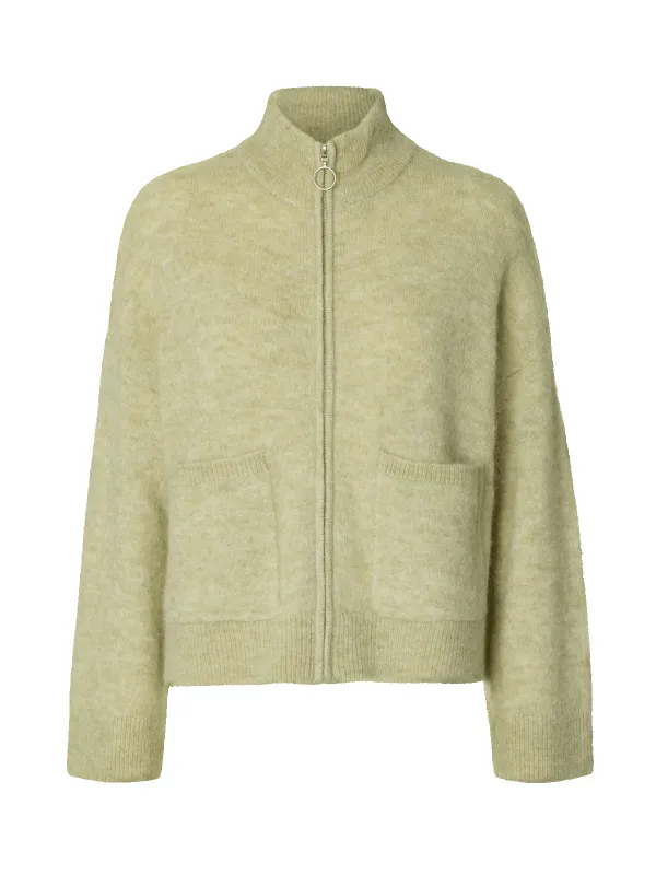 Sia knit zipper cardigan - lint sold by Brando