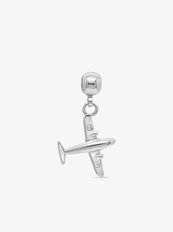 Airplane charm silver - silver sold by Brando