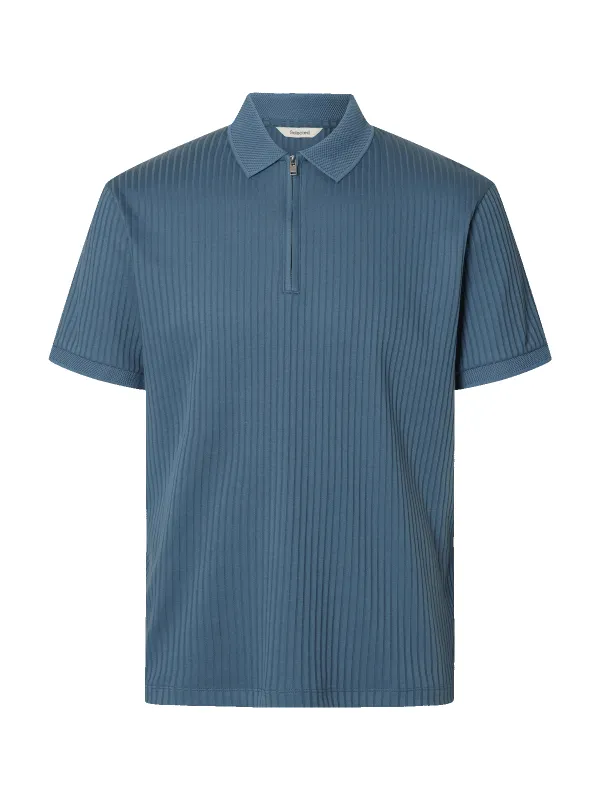 Fave structure polo t-skjorte - blue mirage made by Selected