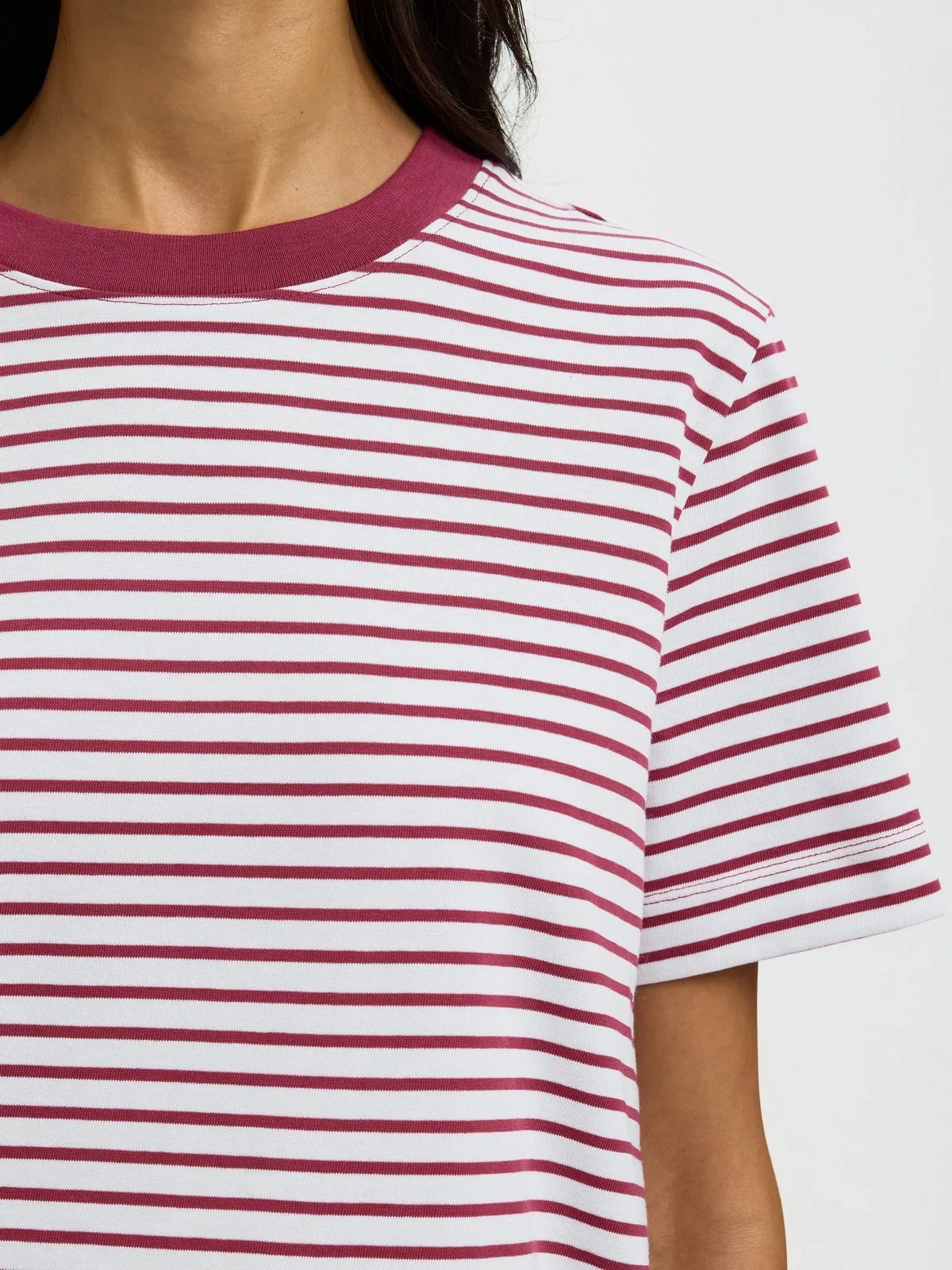 Essential striped boxy t-skjorte - anemone sold by Brando product image thumbnail 4