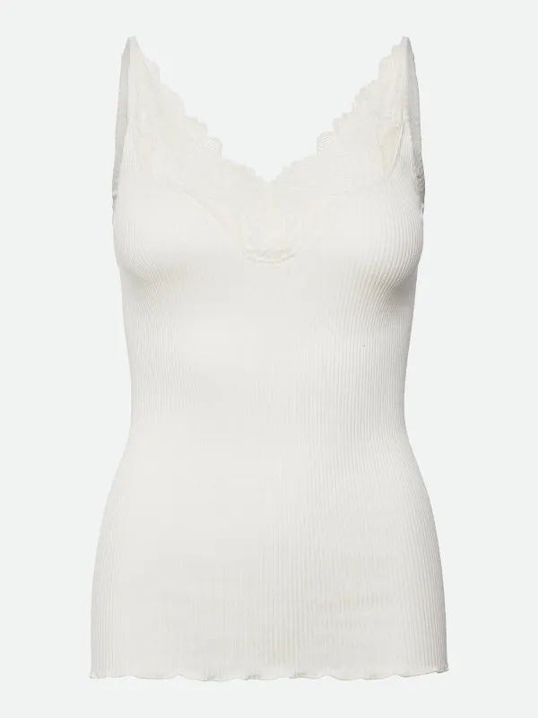 Beatha silk lace topp - ivory sold by Brando