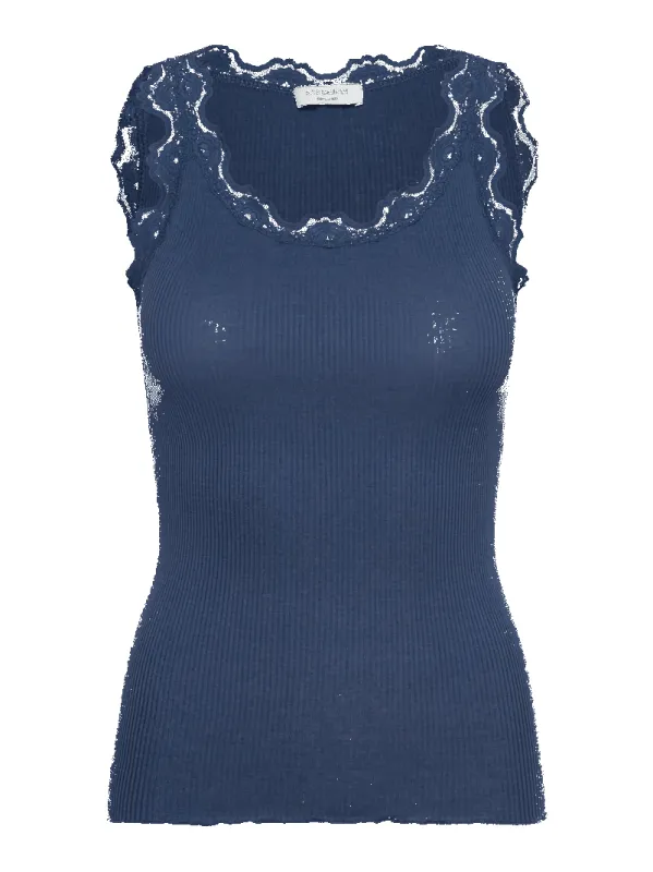 Babette silk lace topp - ensign blue sold by Brando