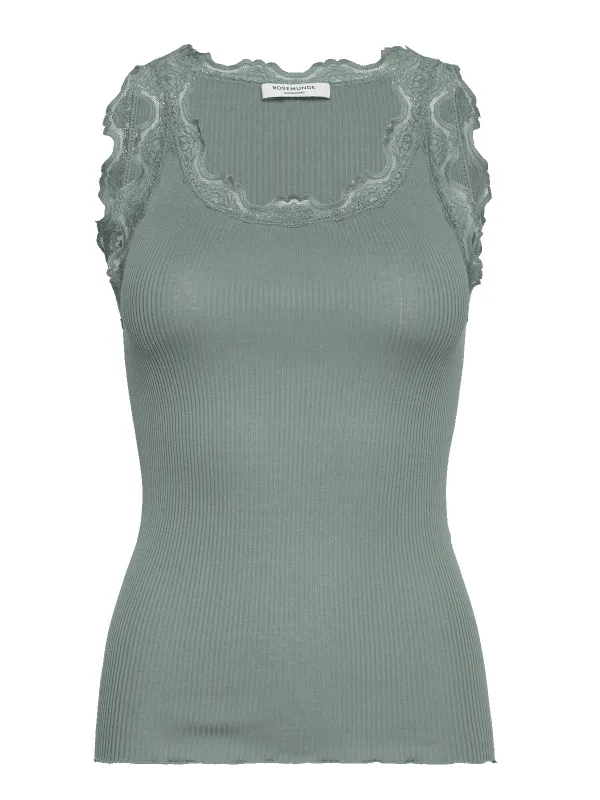 Babette silk lace topp - chinois green sold by Brando