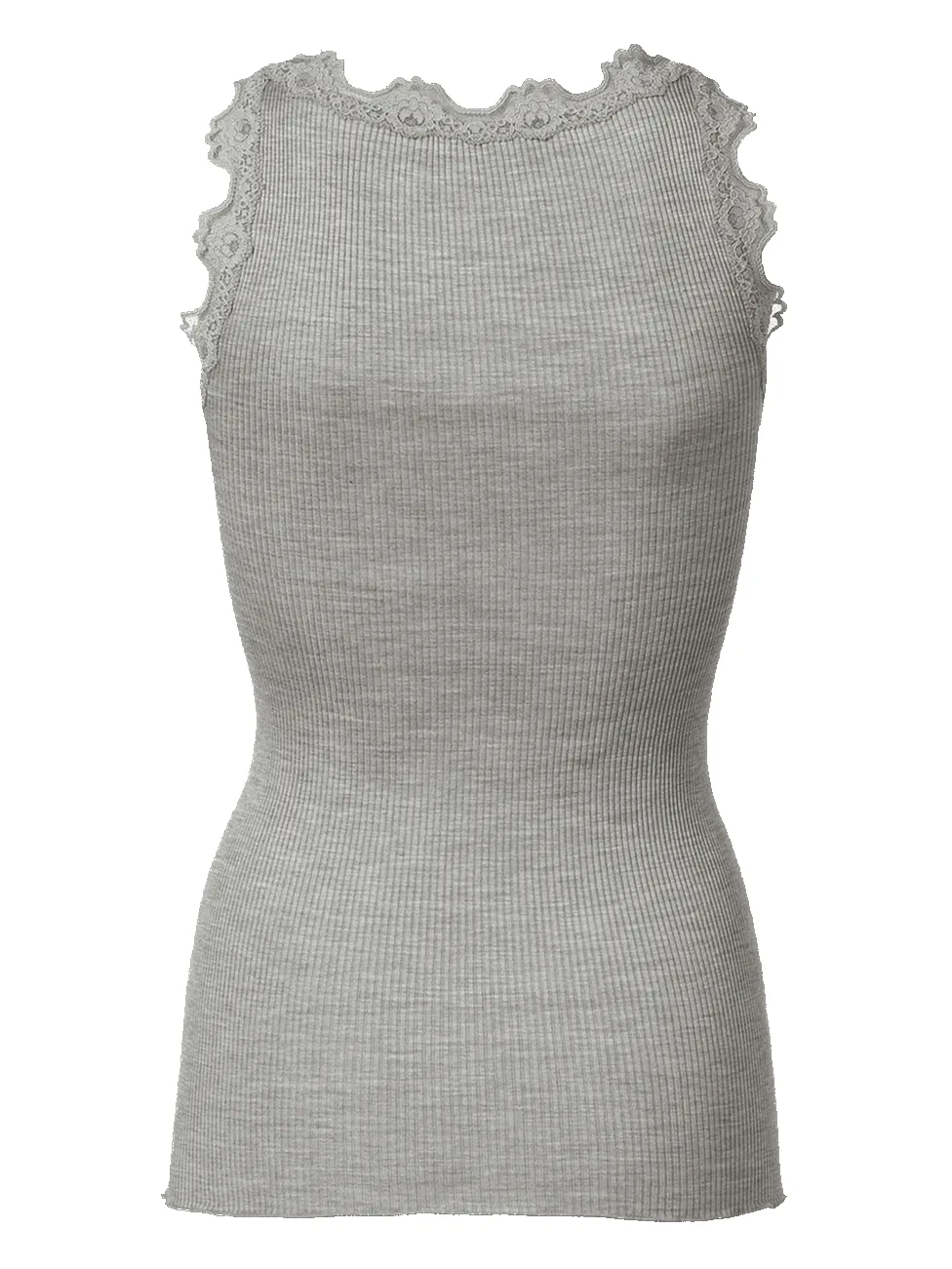 Babette silk lace topp - light grey melange sold by Brando product image thumbnail 2