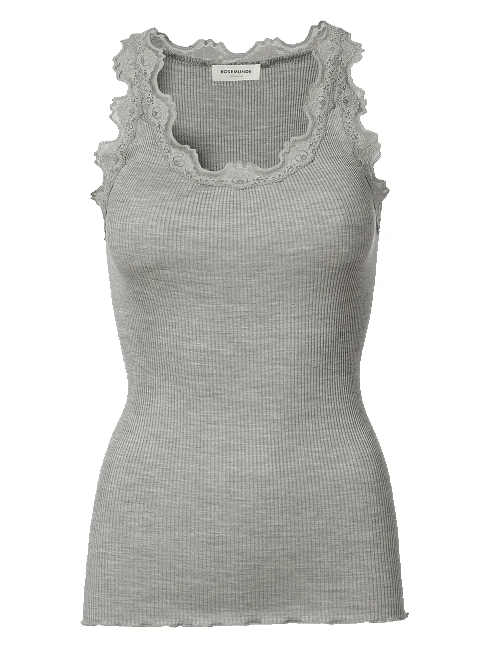 Babette silk lace topp - light grey melange sold by Brando