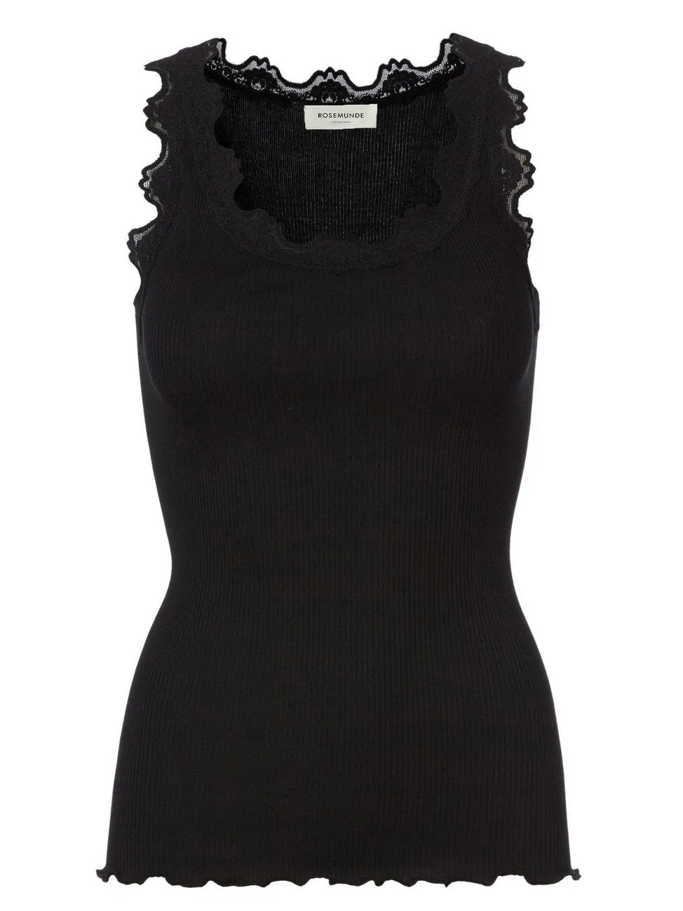 Babette silk lace topp - black sold by Brando