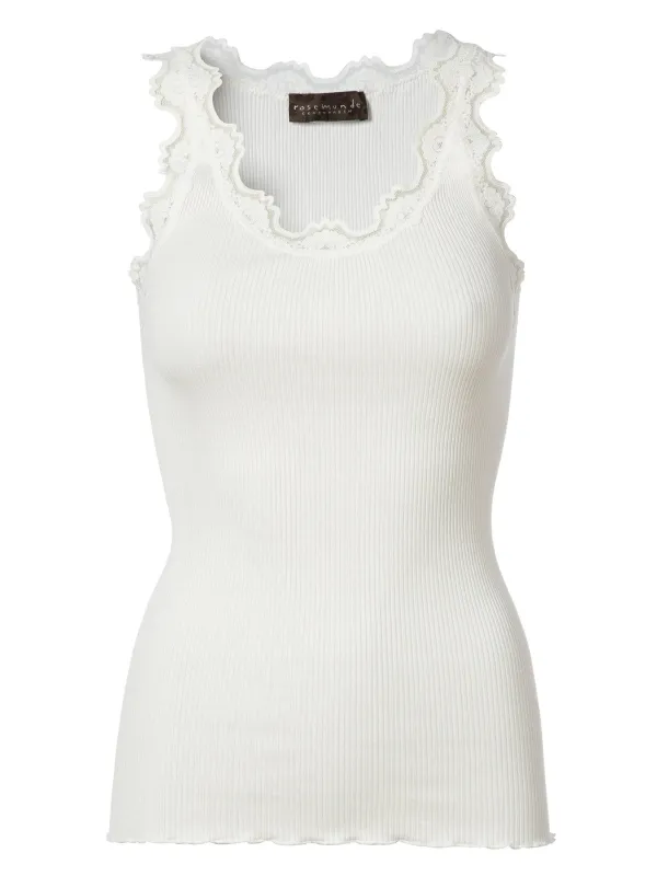 Babette silk lace topp - new white made by Rosemunde Copenhagen