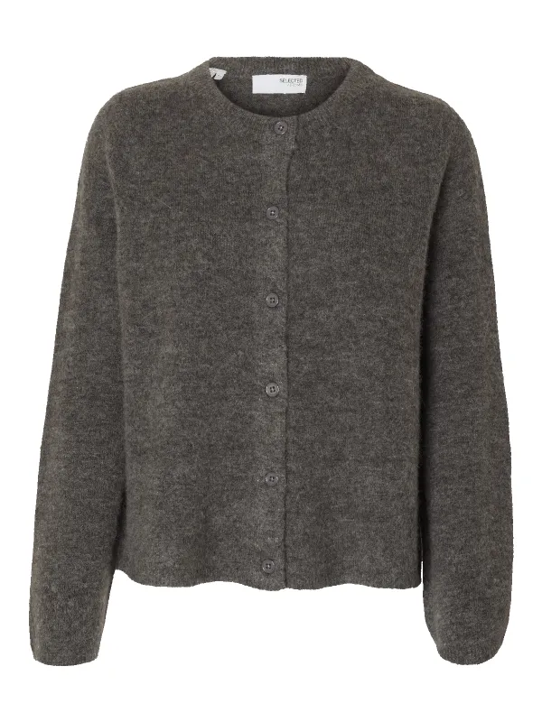 Lulu new knit cardigan - medium grey melange sold by Brando