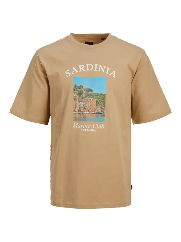 Blaocean Club Print T-Skjorte - travertine made by Brando